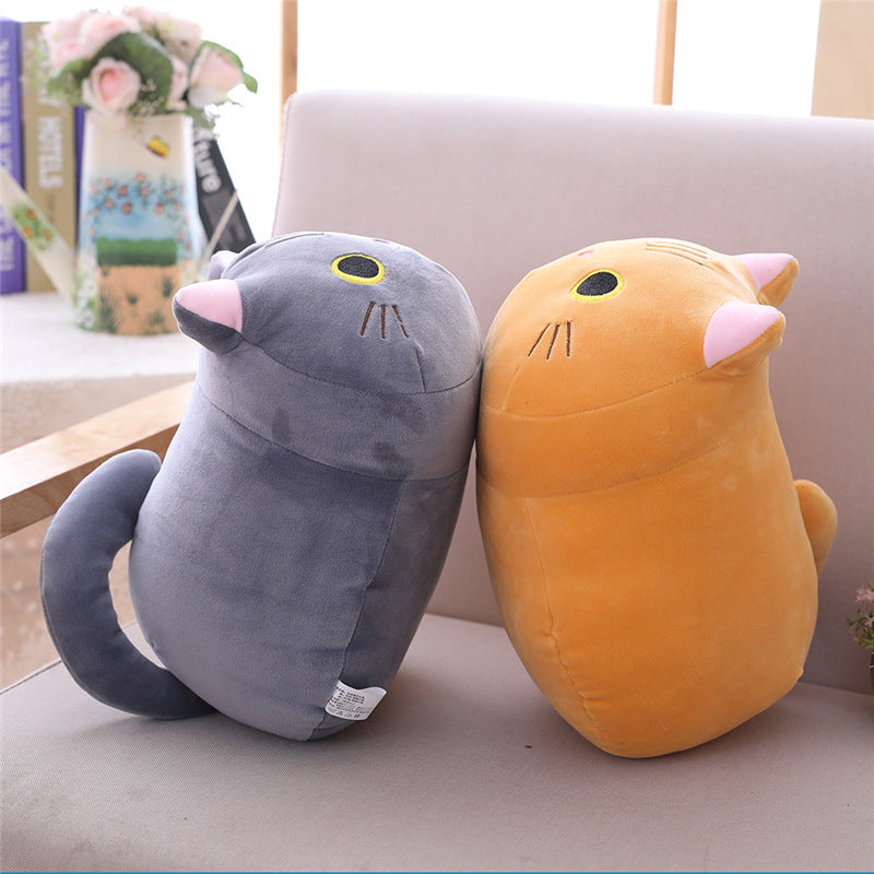 Cute Fat Cat Plush Doll - grey
