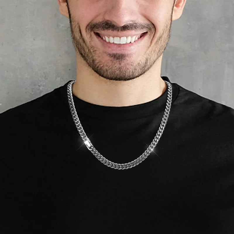 Titanium Steel Cuban Chain Necklace