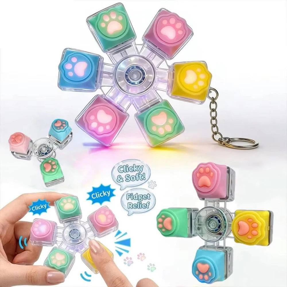 Cat Paw Keycap Fidget Keychain