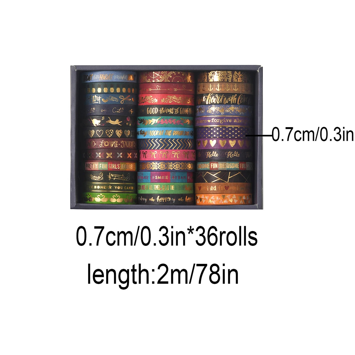 36 Roll Vintage Washi Tape Set