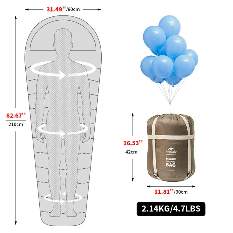 Naturehike MJ300 sleeping bag zipper detail