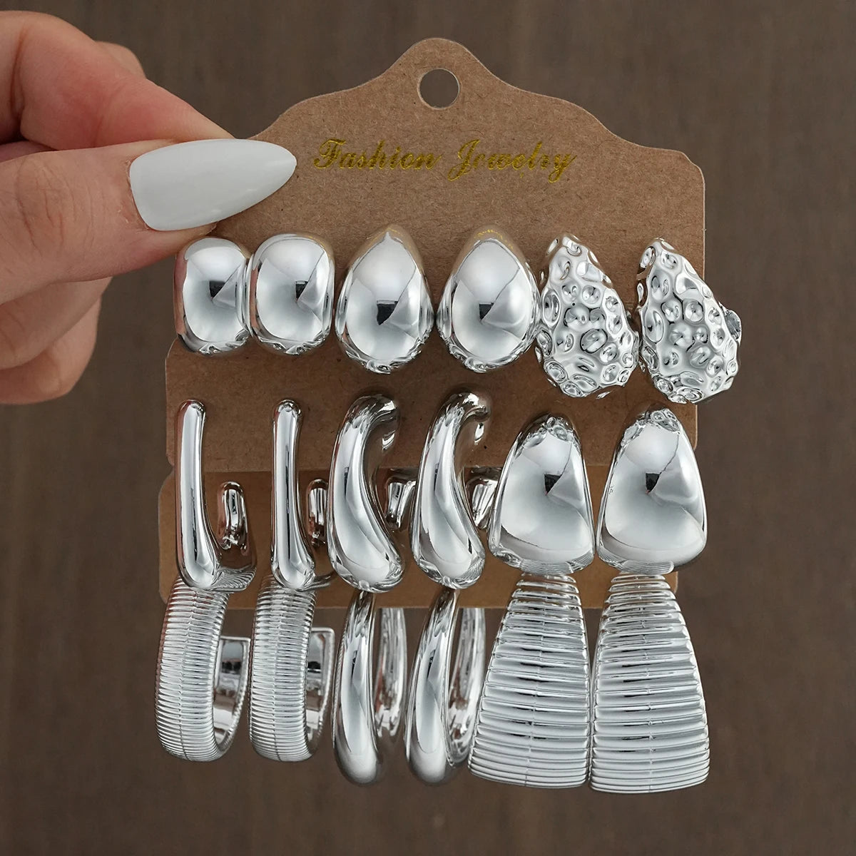 18Pcs Vintage Punk Waterdrop Hoop Earring Set