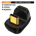 USB4.0 40Gbps OTG type C 90 degree Adapter 100W 5A USB C to Type C Fast Charging Converter USB C Data Adapter For Macbook 8K60HZ