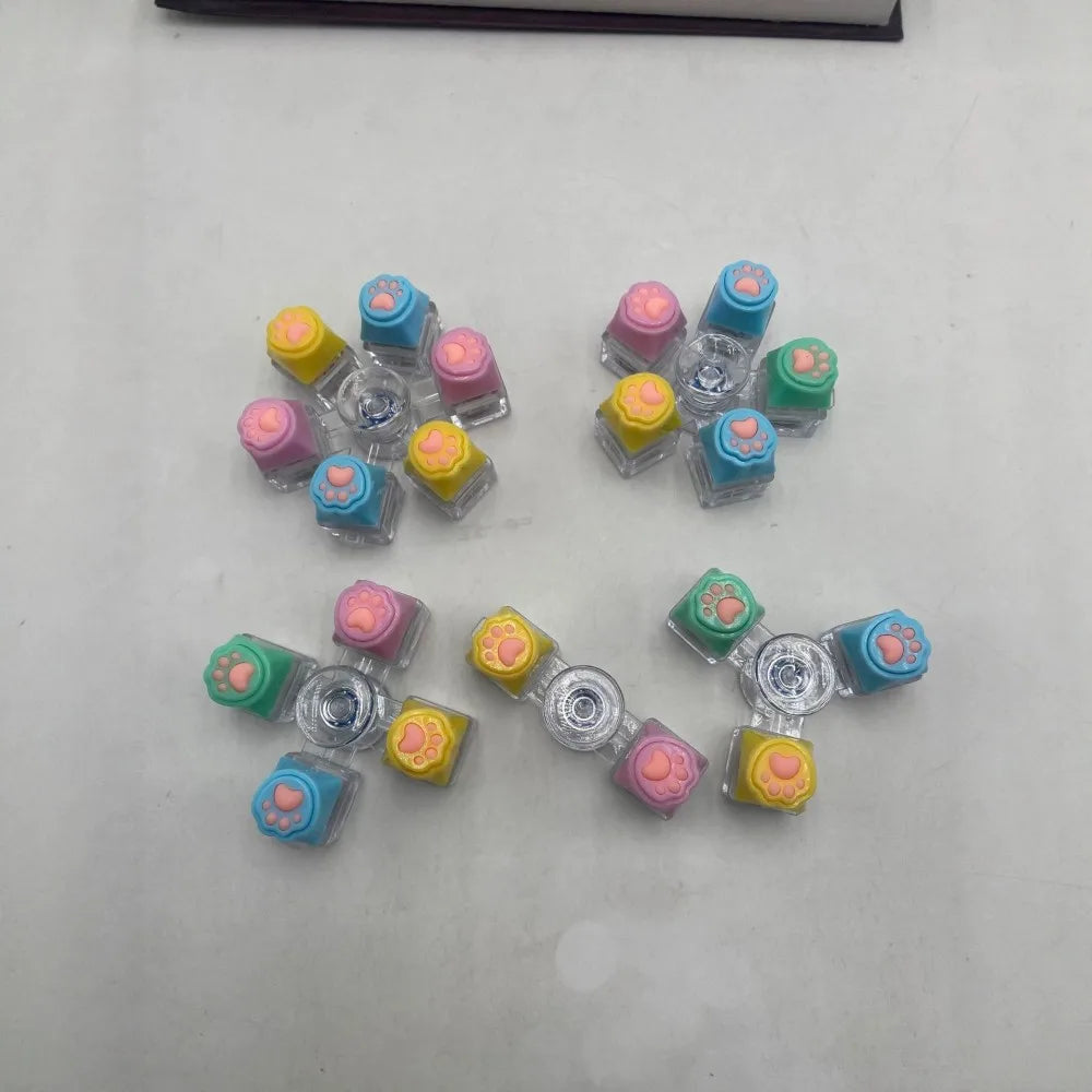 Cat Paw Keycap Fidget Keychain