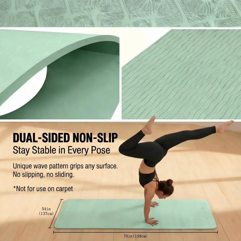 Yoga mat in use for pilates