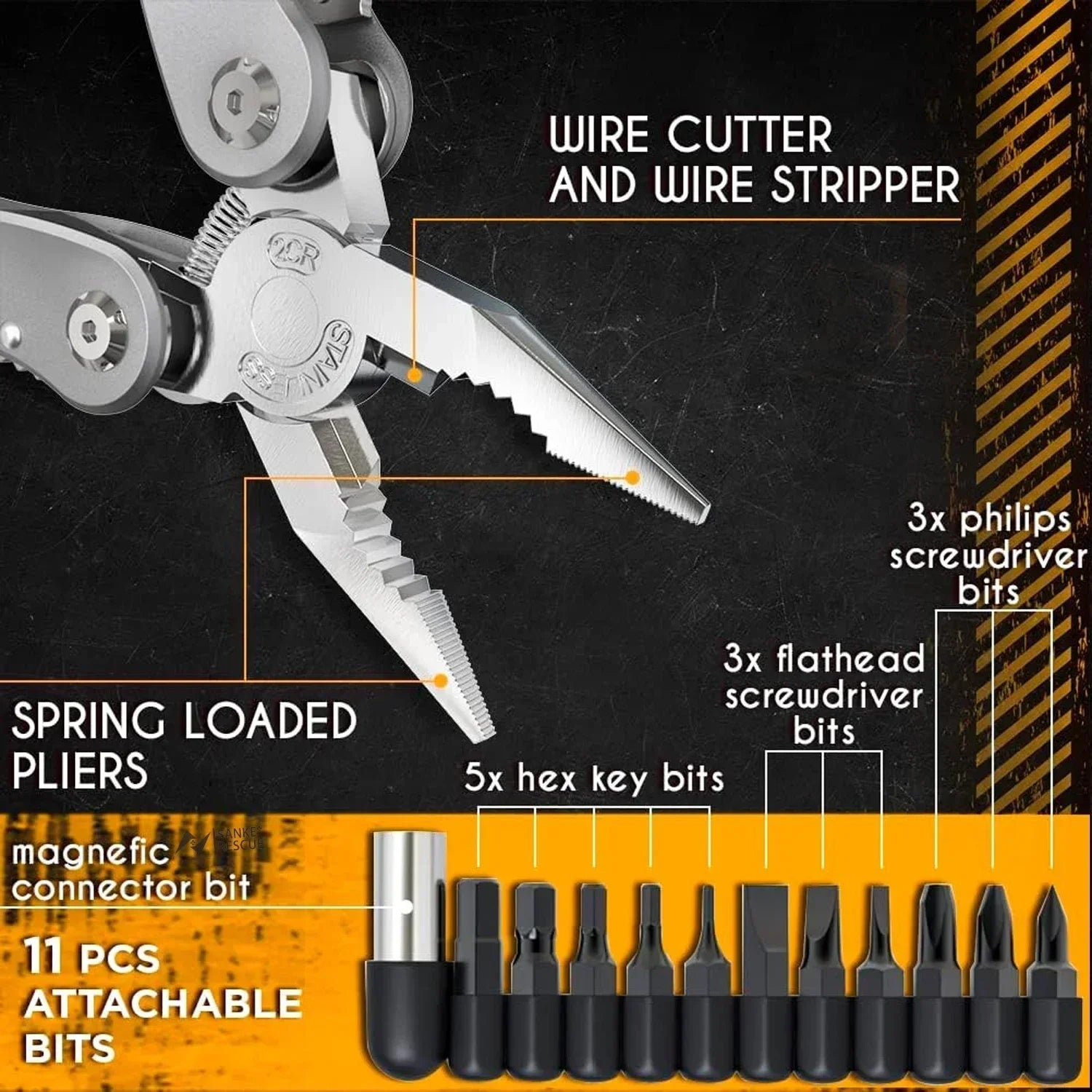 Multitool 24-in-1 Multitools Pliers with Professional Multi-tool for Survival Camping and Hunting Gifts for Men Dad Hus Band