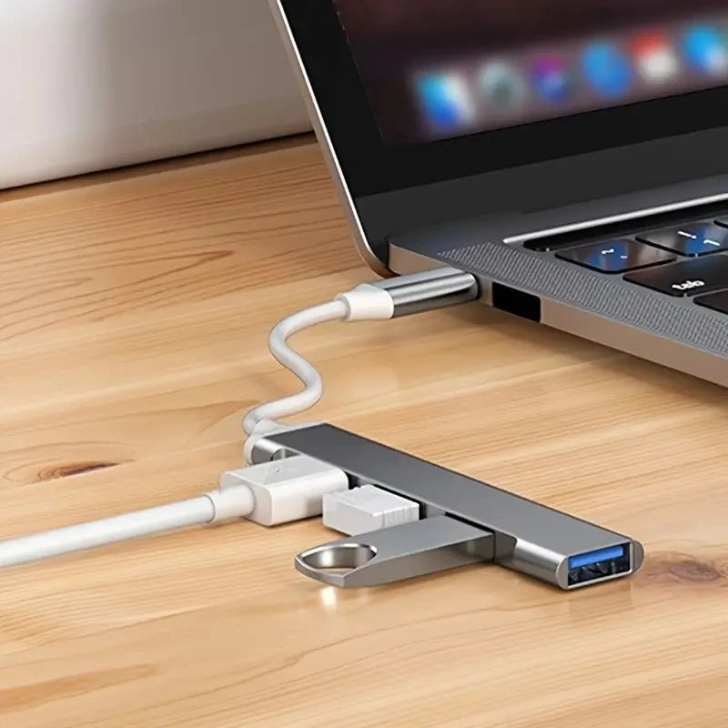 4-Port Multi-Splitter Type C Hub USB Adapter OTG for Xiaomi Lenovo MacBook 13 15 Air pro PC - Computer Accessories