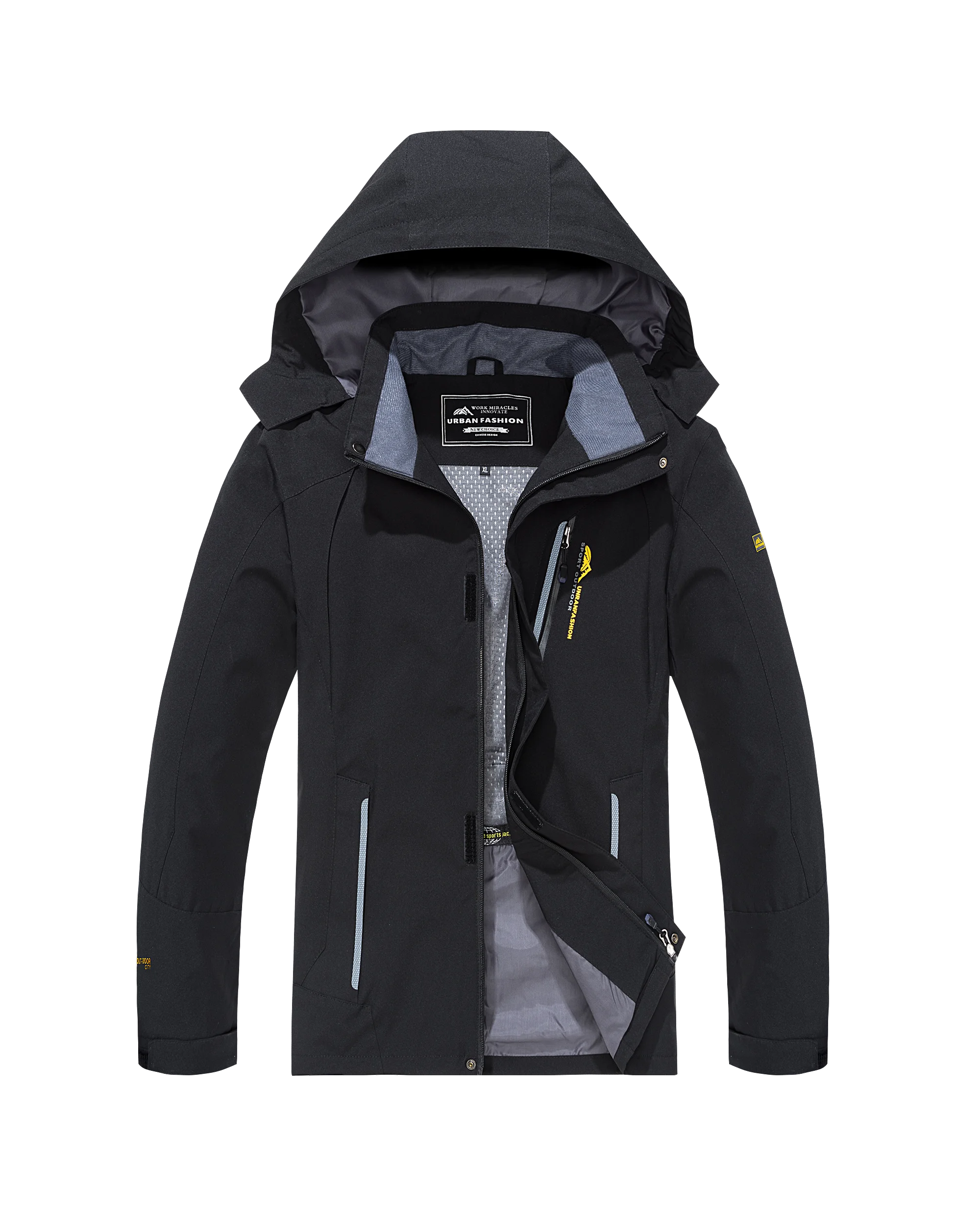 Men's waterproof hiking jacket cuff and hem detail