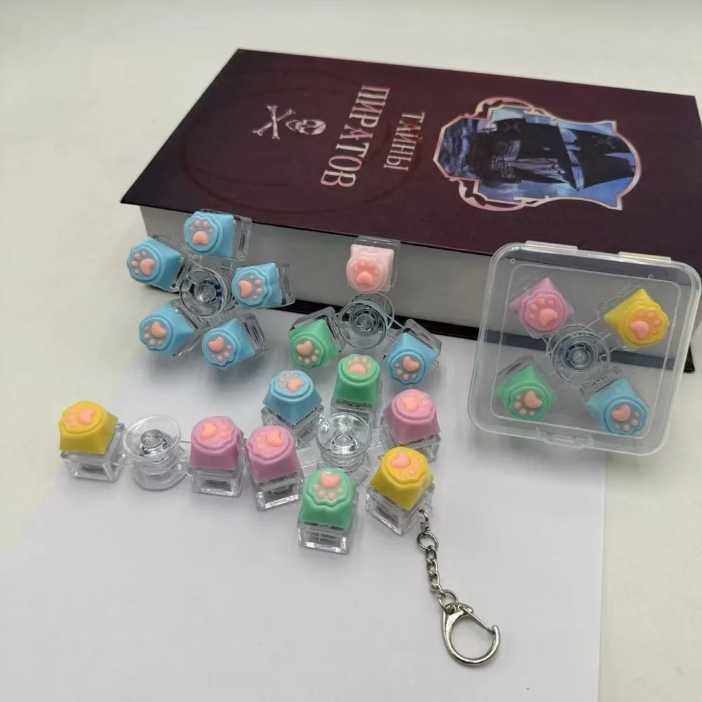 Cat Paw Keycap Fidget Keychain